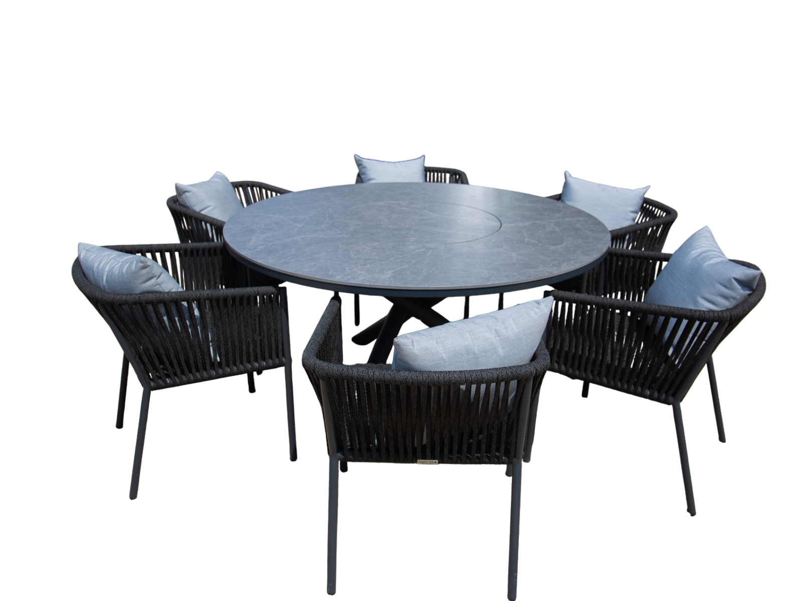 Caracas 6 Chair Round Dining Set-Garden Furniture Centre-HighRange,Metal,Outdoor Dining,Outdoor Furniture-{collection_title}