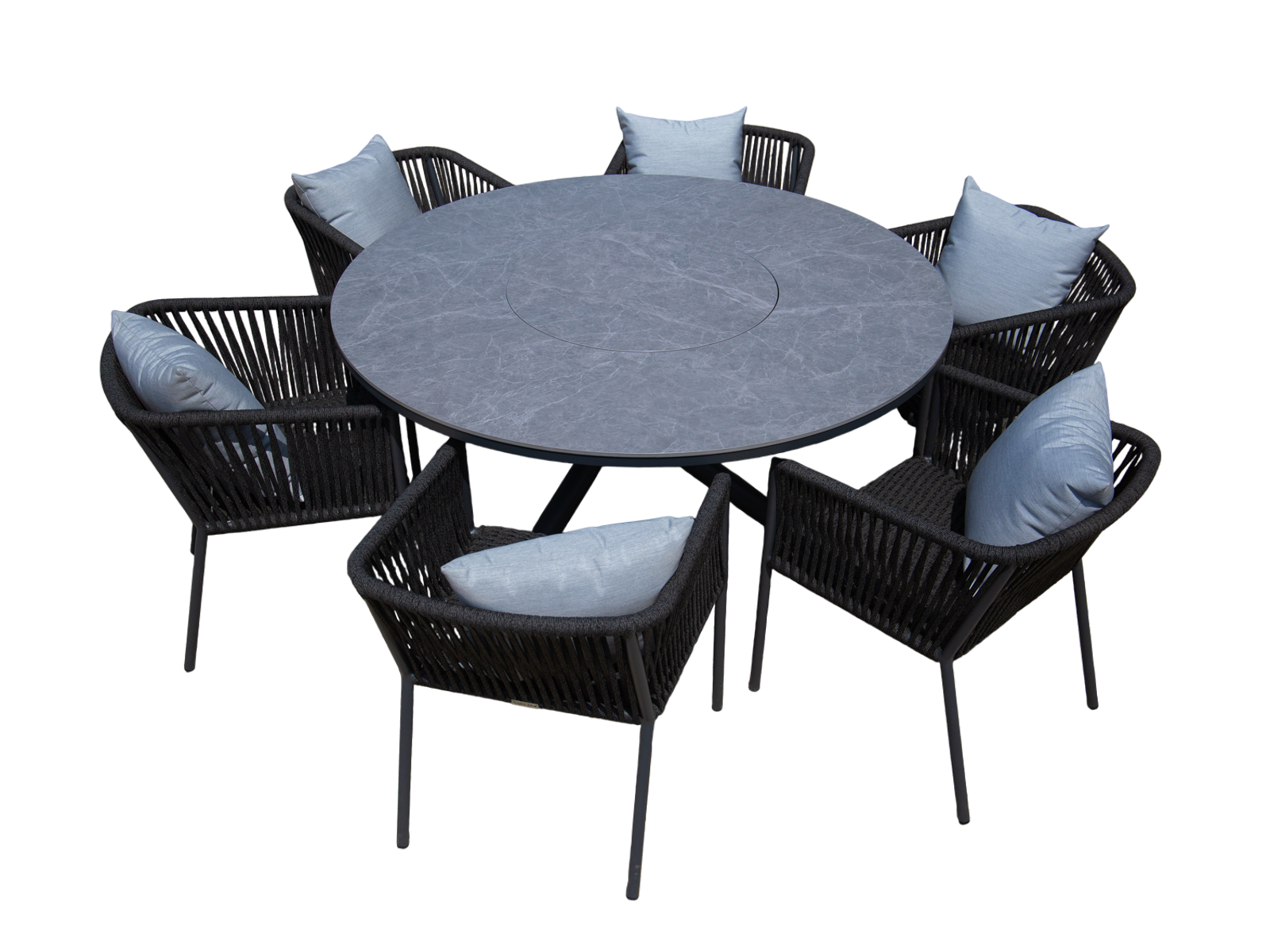 Caracas 6 Chair Round Dining Set-Garden Furniture Centre-HighRange,Metal,Outdoor Dining,Outdoor Furniture-{collection_title}