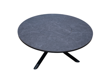 Caracas Round Ceramic Garden Dining Table with Lazy Susan