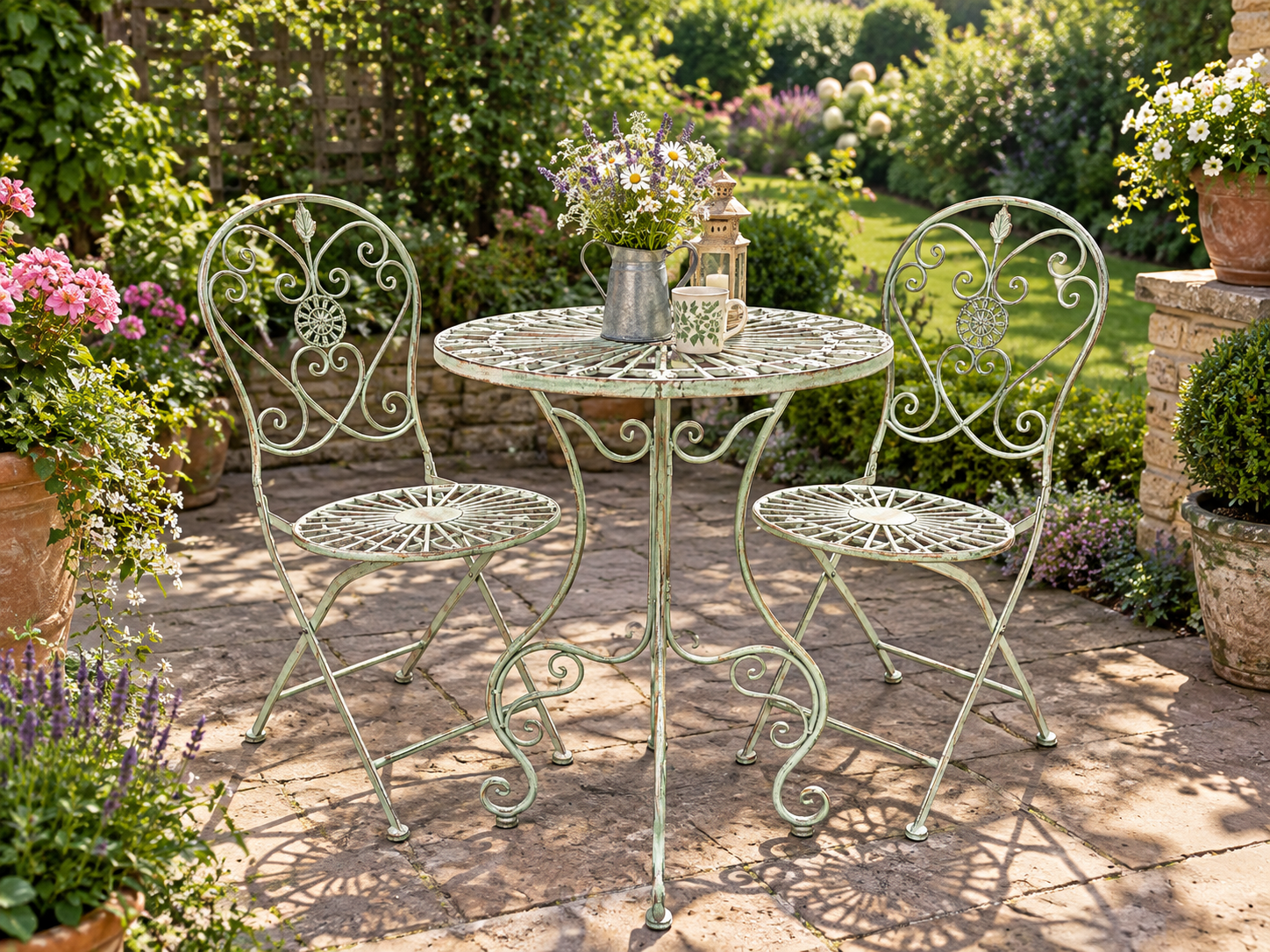 Blaisdon Bistro Set | Rustic sage green