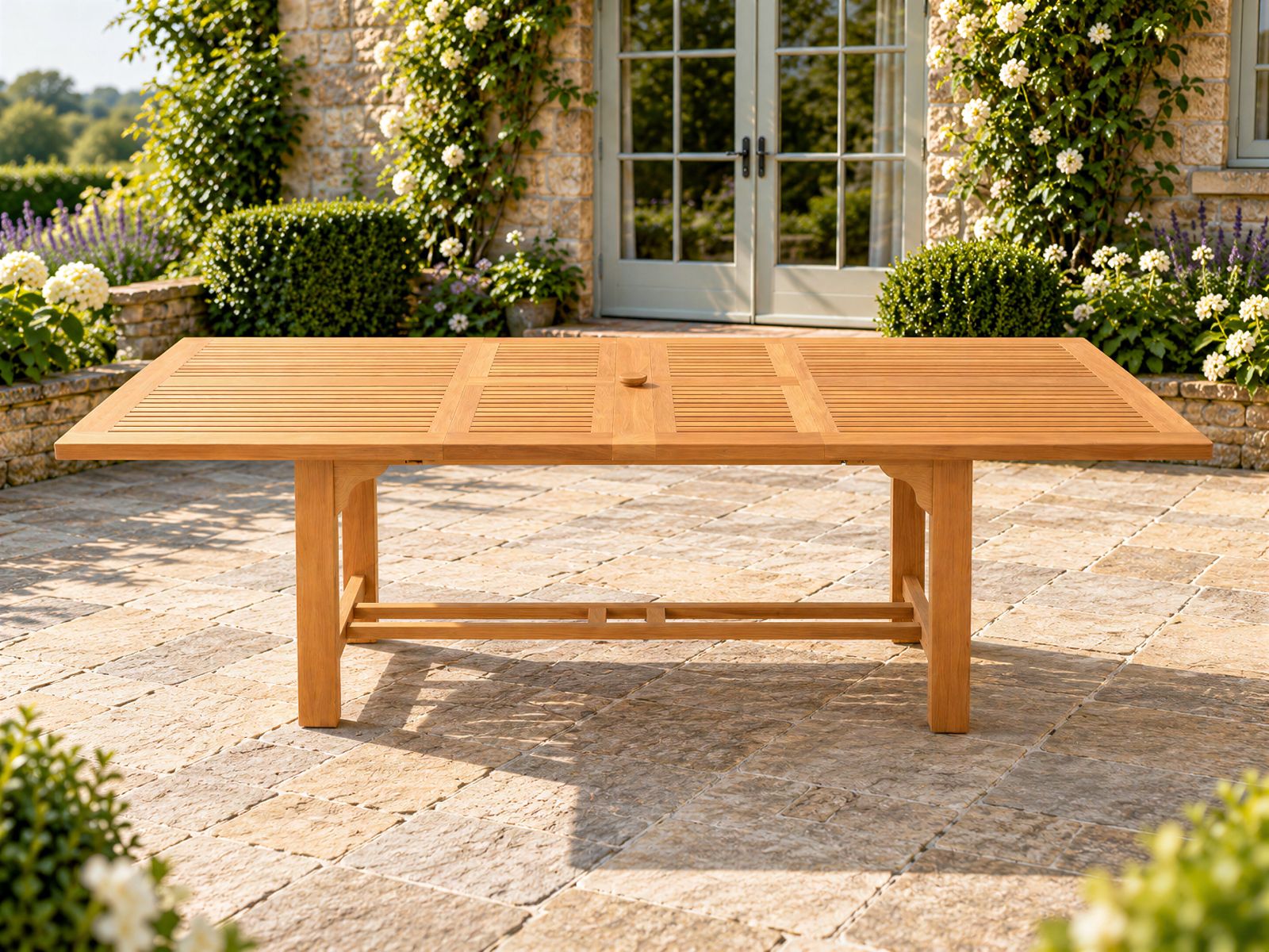 Chunky Rectangular Extending Teak Table | FSC® Certified
