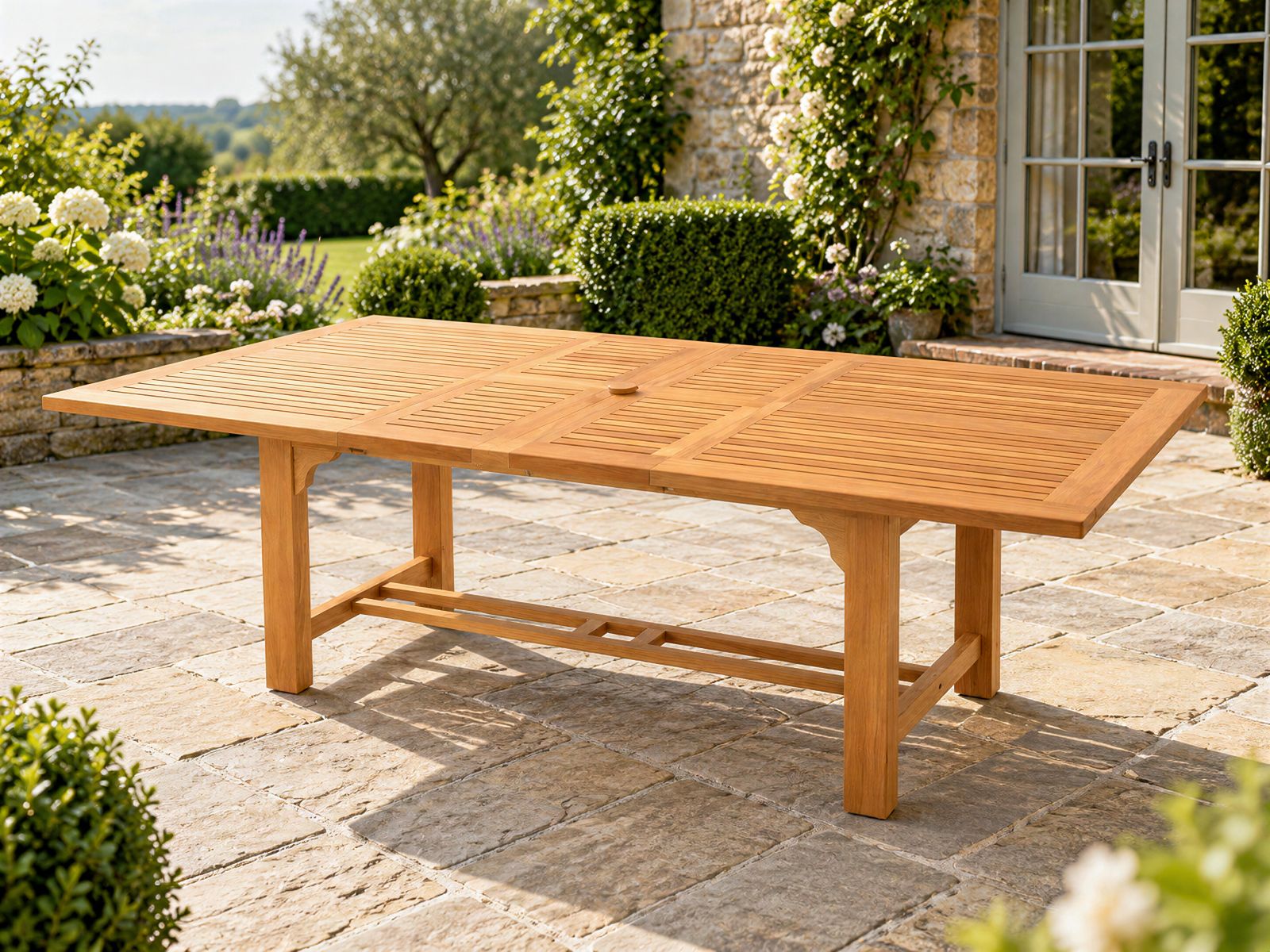 Chunky Rectangular Extending Teak Table | FSC® Certified