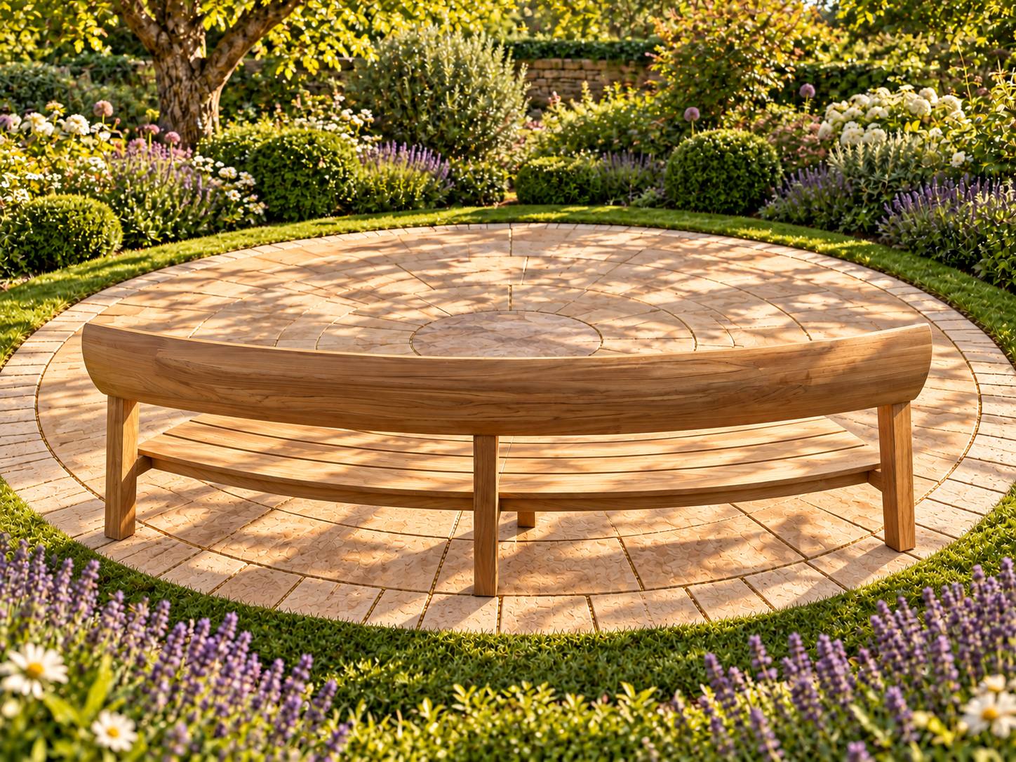 Veluta Curved Teak Bench | FSC® Certified