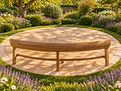 Veluta Curved Teak Bench | FSC® Certified