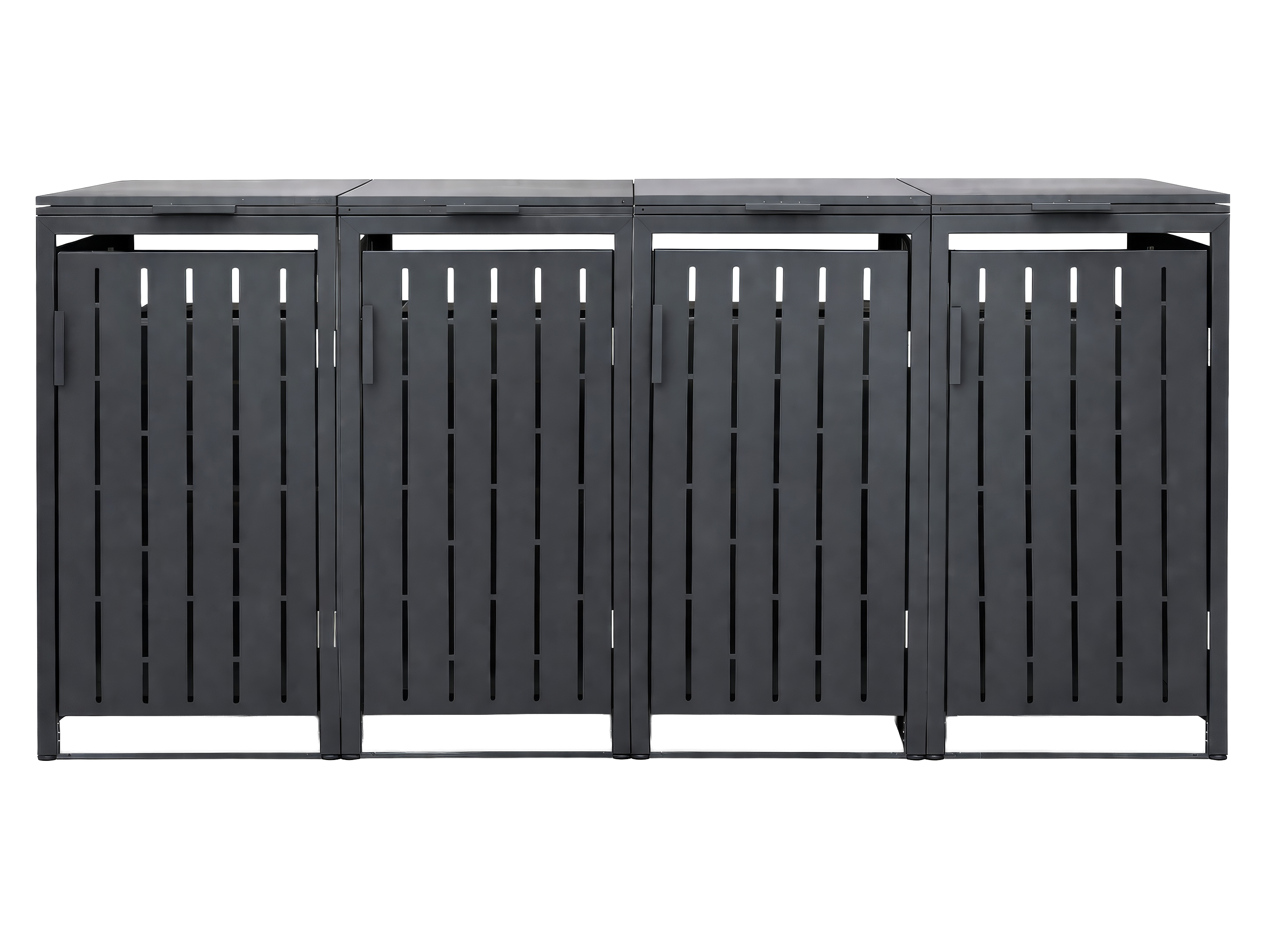 Anthracite Essential Galvanised Steel Wheelie Bin Cover | Quad