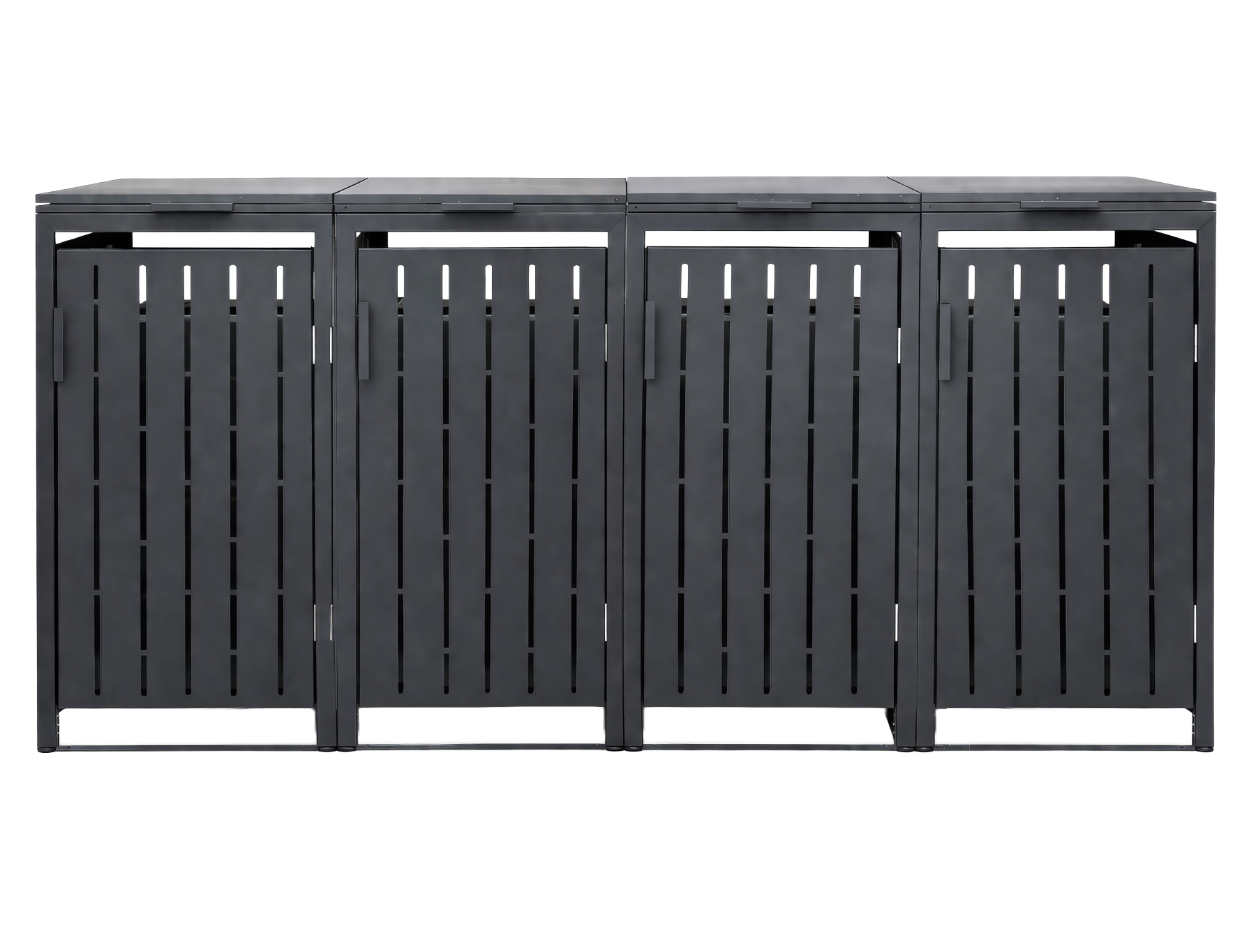Anthracite Essential Galvanised Steel Wheelie Bin Cover | Quad