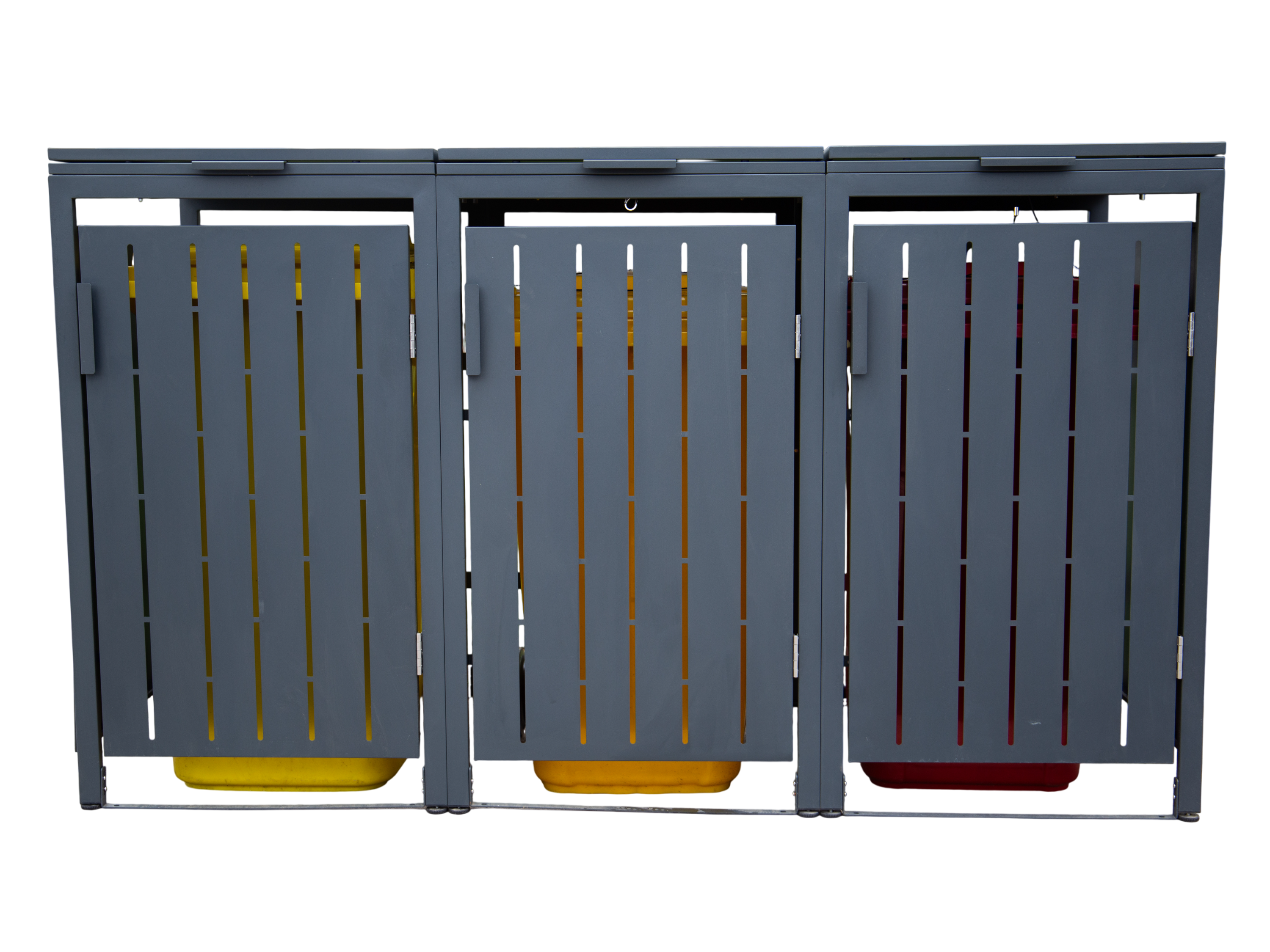 Anthracite Essential Galvanised Steel Wheelie Bin Cover | Triple