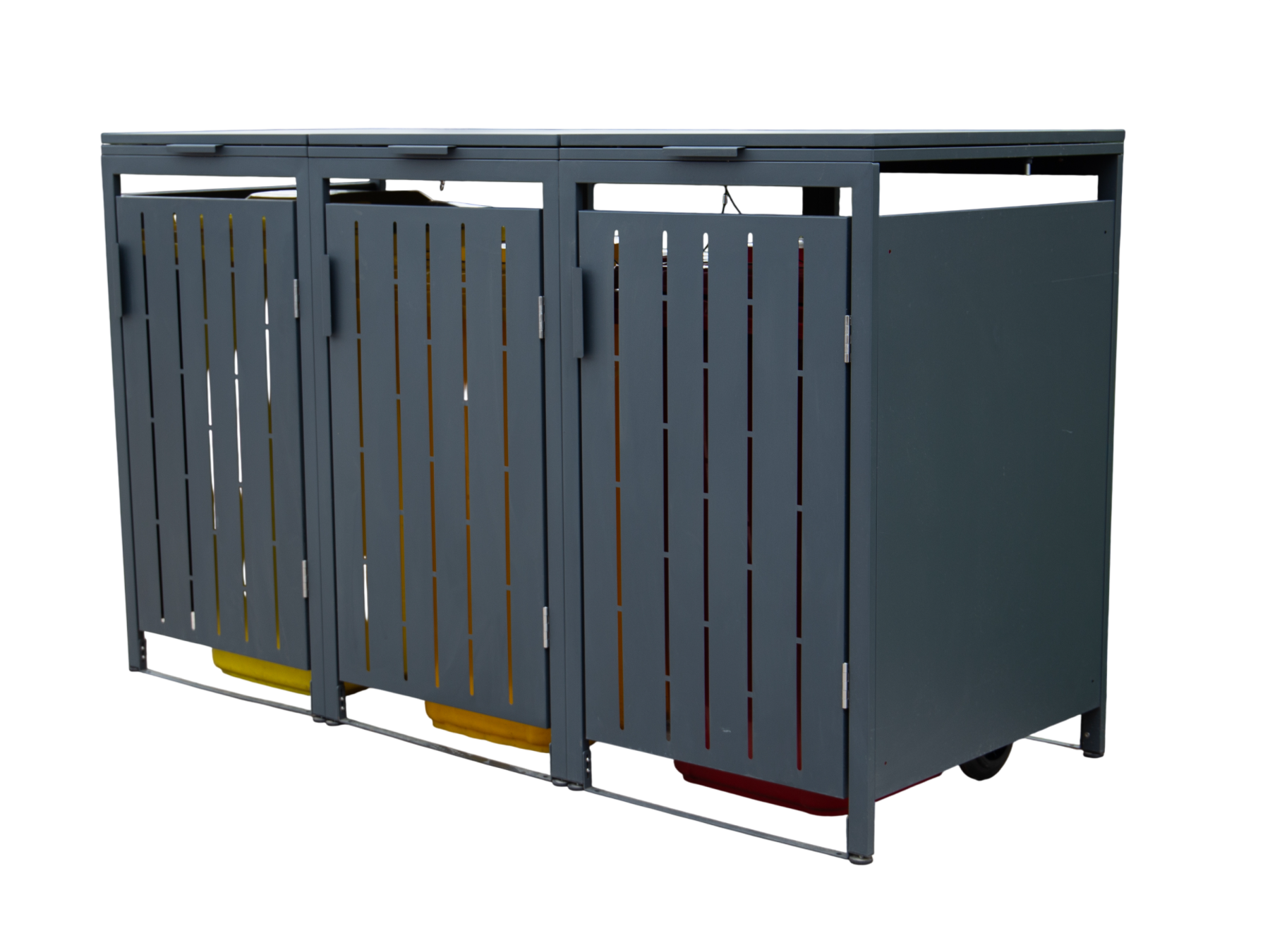 Anthracite Essential Galvanised Steel Wheelie Bin Cover | Triple