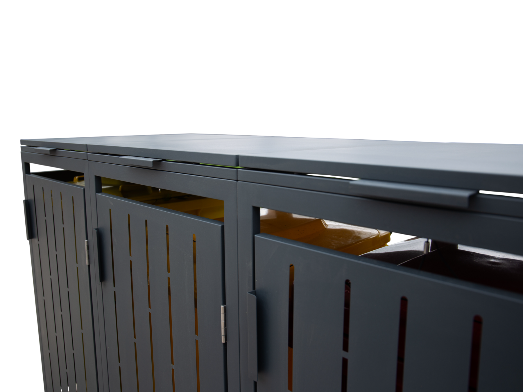 Anthracite Essential Galvanised Steel Wheelie Bin Cover | Triple