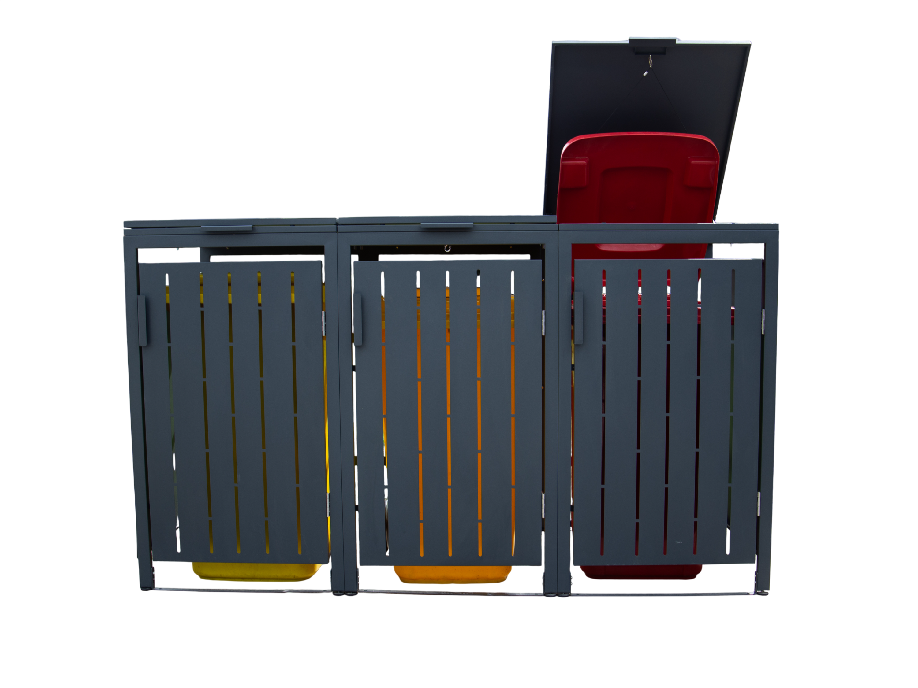 Anthracite Essential Galvanised Steel Wheelie Bin Cover | Triple