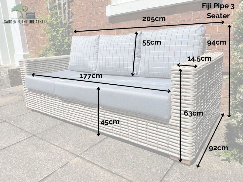 Fiji Pipe 3 Seater Sofa-Garden Furniture Centre-HighRange,Outdoor Lounging,Outdoor Furniture,Rattan Furniture,Fiji Range,Fiji Pipe,Rattan,Rattan Sofas,Fiji-{collection_title}