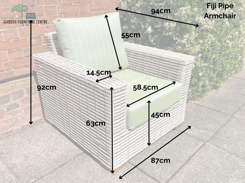Fiji Pipe Armchair -Garden Furniture Centre-MidInstock,instock,MidRange,Outdoor Lounging,Outdoor Furniture,Rattan Furniture,Fiji Range,Fiji Pipe-{collection_title}