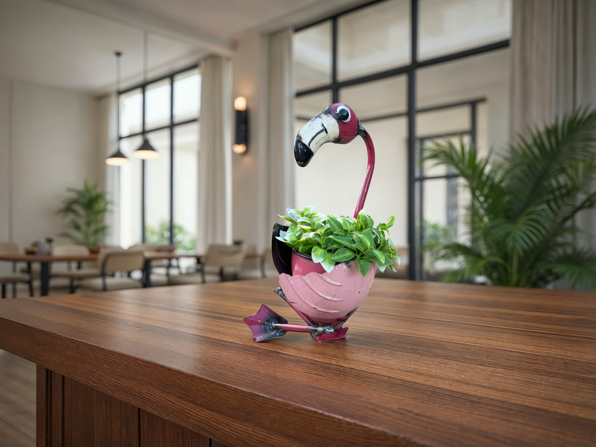 Flamingo Planter with Crossed Legs 
