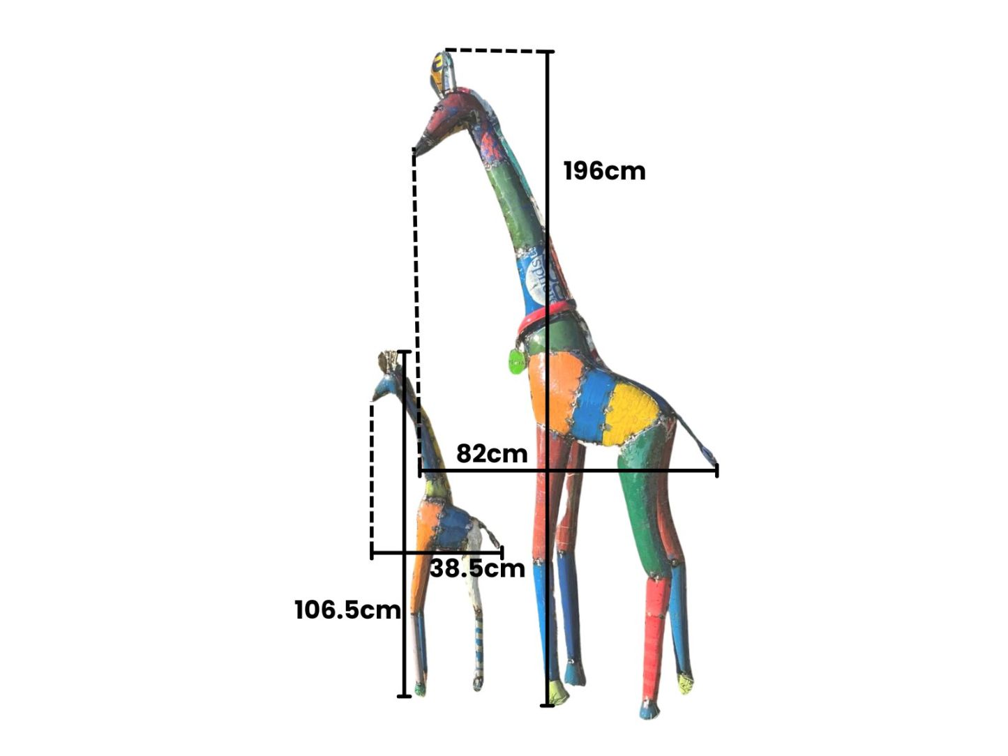 Outdoor Giraffe Duo Garden Ornament Set