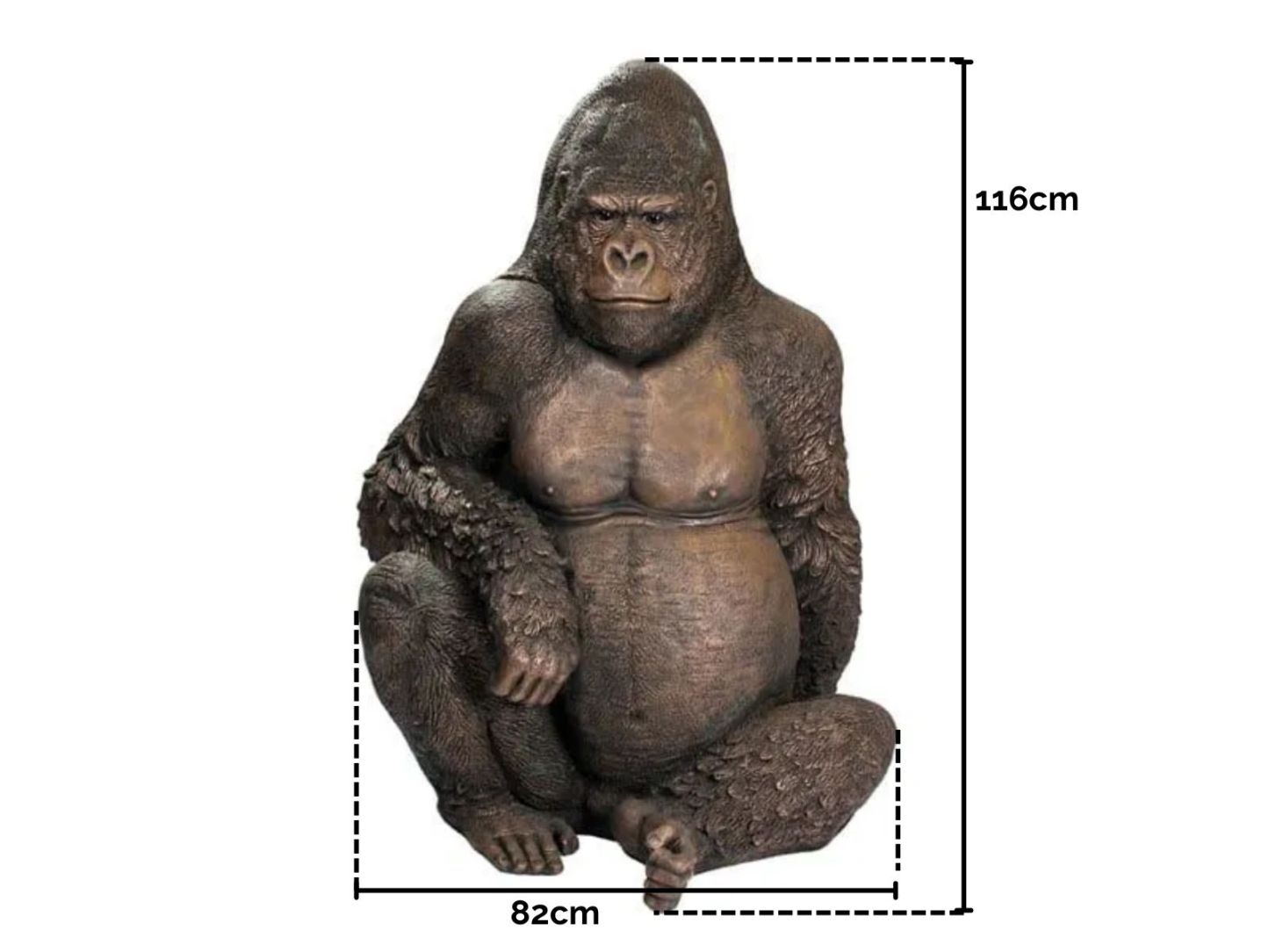 Gorilla Ornament | Silver-Garden Furniture Centre-MidInstock,instock,MidRange,Ornaments,Animal Garden Ornaments,Black Friday Month-{collection_title}