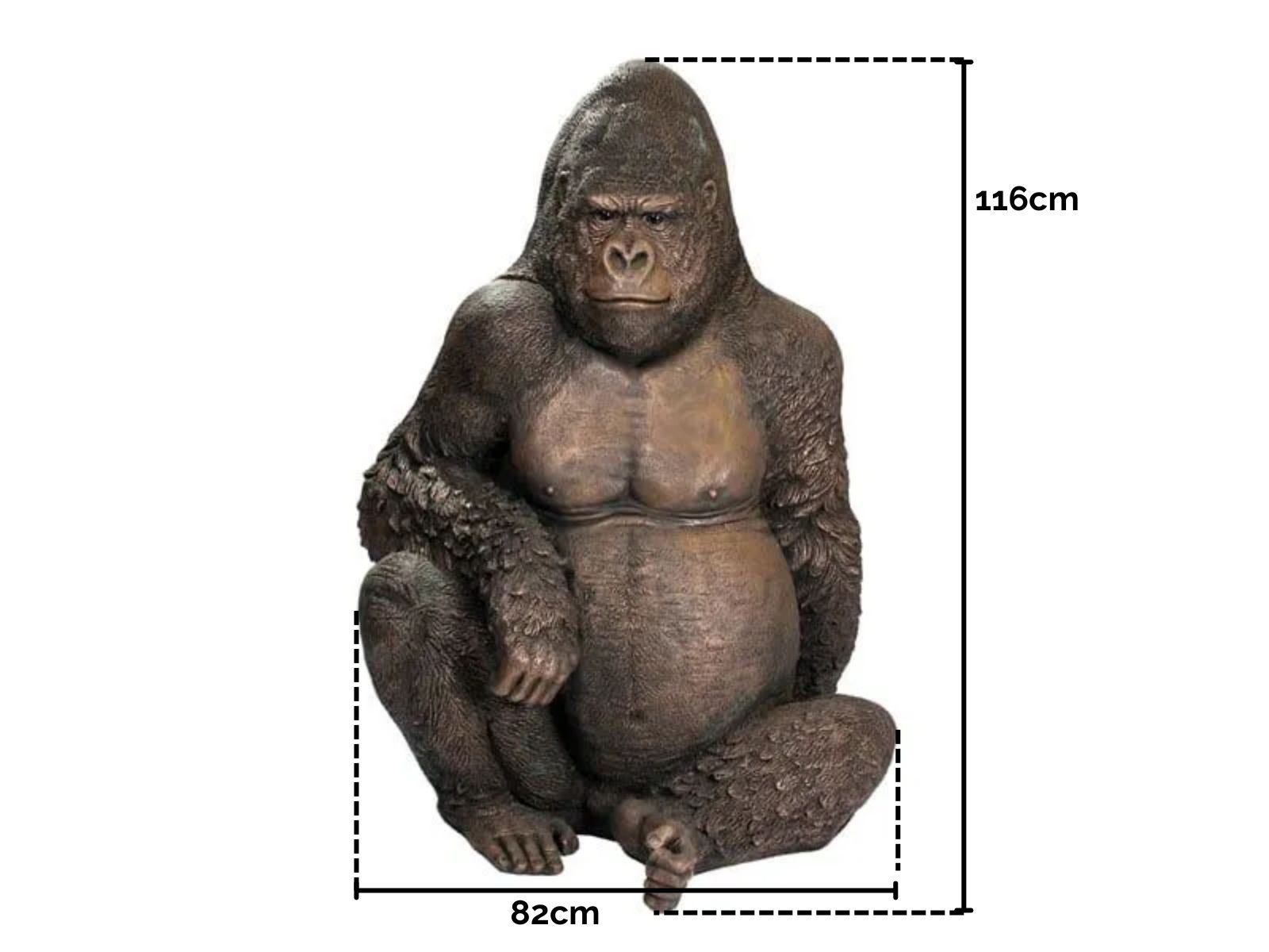 Gorilla Ornament | Silver-Garden Furniture Centre-MidInstock,instock,MidRange,Ornaments,Animal Garden Ornaments,Black Friday Month-{collection_title}