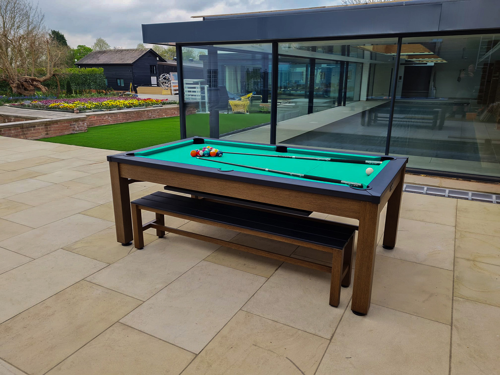 Outdoor Games Diner Table | Brown & Black-Garden Furniture Centre-Games Tables,Accessories,HighRange,Tables,Outdoor Furniture,Outdoor Dining-{collection_title}