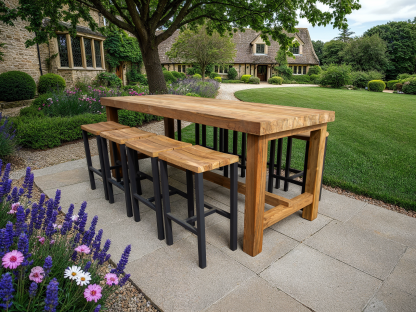 Himalayan Teak Bar Sierra Set-Garden Furniture Centre-Indoor Dining,HighRange,Outdoor Dining,Teak,Outdoor Furniture,Teak Garden Furniture,Bars & Bar Sets,The Bari Outdoor Kitchen Range,Tables,Teak Tables,Outdoor Kitchen,Modular Furniture-{collection_title}