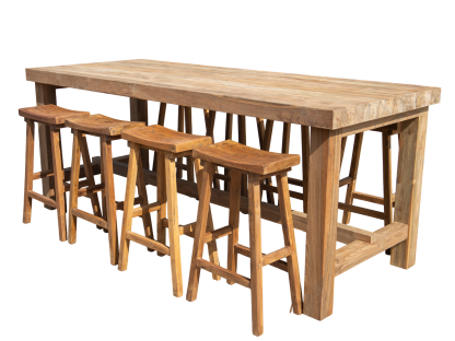 Himalayan Teak Bar Set-Garden Furniture Centre-Indoor Dining,HighRange,Outdoor Dining,Teak,Outdoor Furniture,Teak Garden Furniture,Bars & Bar Sets,The Bari Outdoor Kitchen Range,Tables,Teak Tables,Outdoor Kitchen,Modular Furniture-{collection_title}