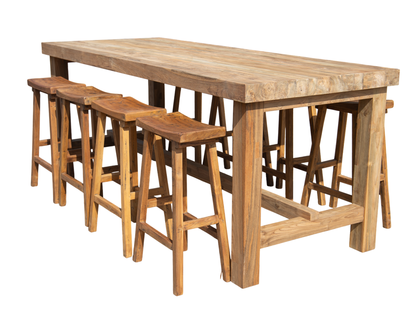 Himalayan Teak Bar Set-Garden Furniture Centre-Indoor Dining,HighRange,Outdoor Dining,Teak,Outdoor Furniture,Teak Garden Furniture,Bars & Bar Sets,The Bari Outdoor Kitchen Range,Tables,Teak Tables,Outdoor Kitchen,Modular Furniture-{collection_title}