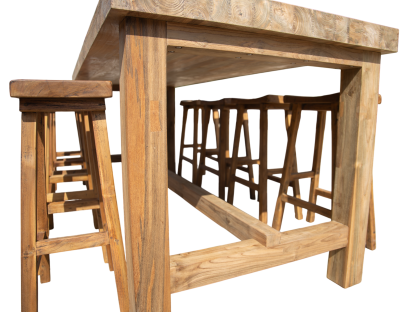 Himalayan Teak Bar Set-Garden Furniture Centre-Indoor Dining,HighRange,Outdoor Dining,Teak,Outdoor Furniture,Teak Garden Furniture,Bars & Bar Sets,The Bari Outdoor Kitchen Range,Tables,Teak Tables,Outdoor Kitchen,Modular Furniture-{collection_title}