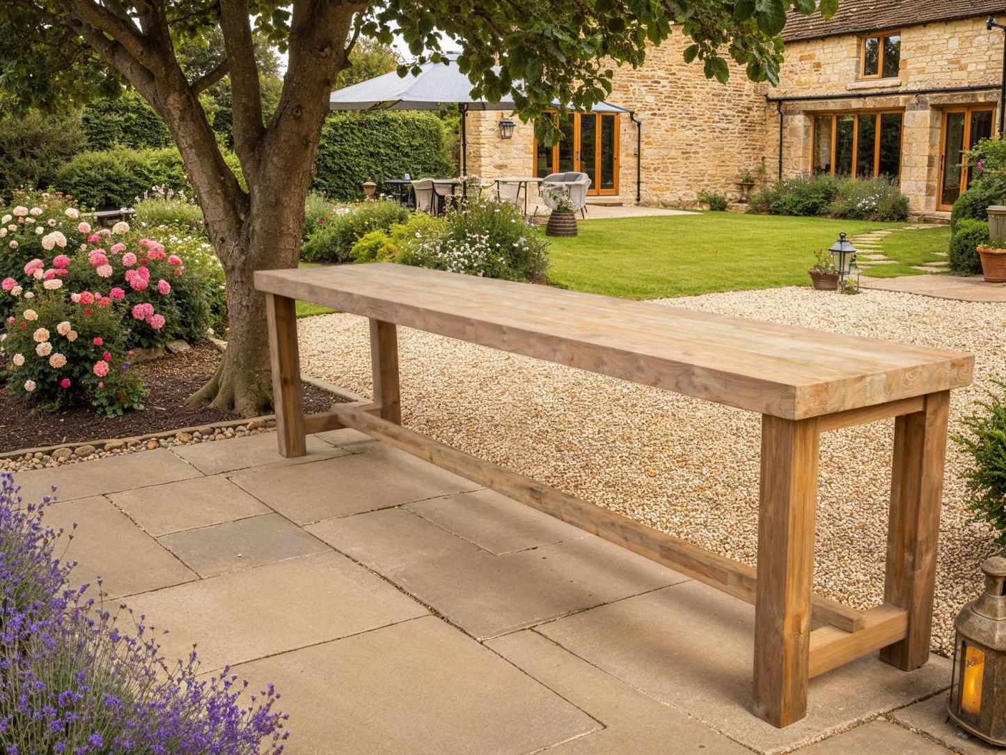 Himalayan Teak Counter Bar Table | 3.5m -Garden Furniture Centre-Indoor Dining,HighRange,Outdoor Dining,Teak,Outdoor Furniture,Teak Garden Furniture,Bars & Bar Sets,The Bari Outdoor Kitchen Range,Tables,Teak Tables,Outdoor Kitchen,Modular Furniture-{collection_title}