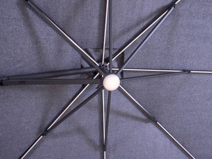 Sicily 3M Square Cantilever Parasol With LED Lights | Grey 