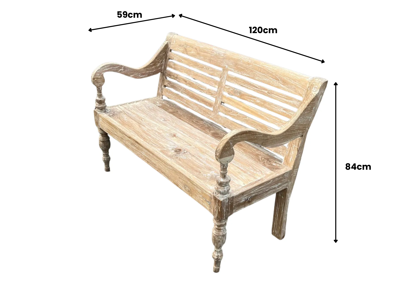 Java Antique Bench 1.2m