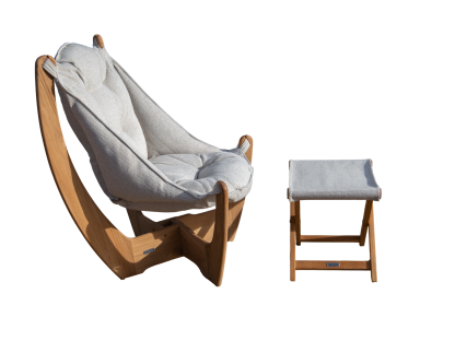 Harmony Cream Teak Kangaroo Indoor Footstool | FSC® Certified