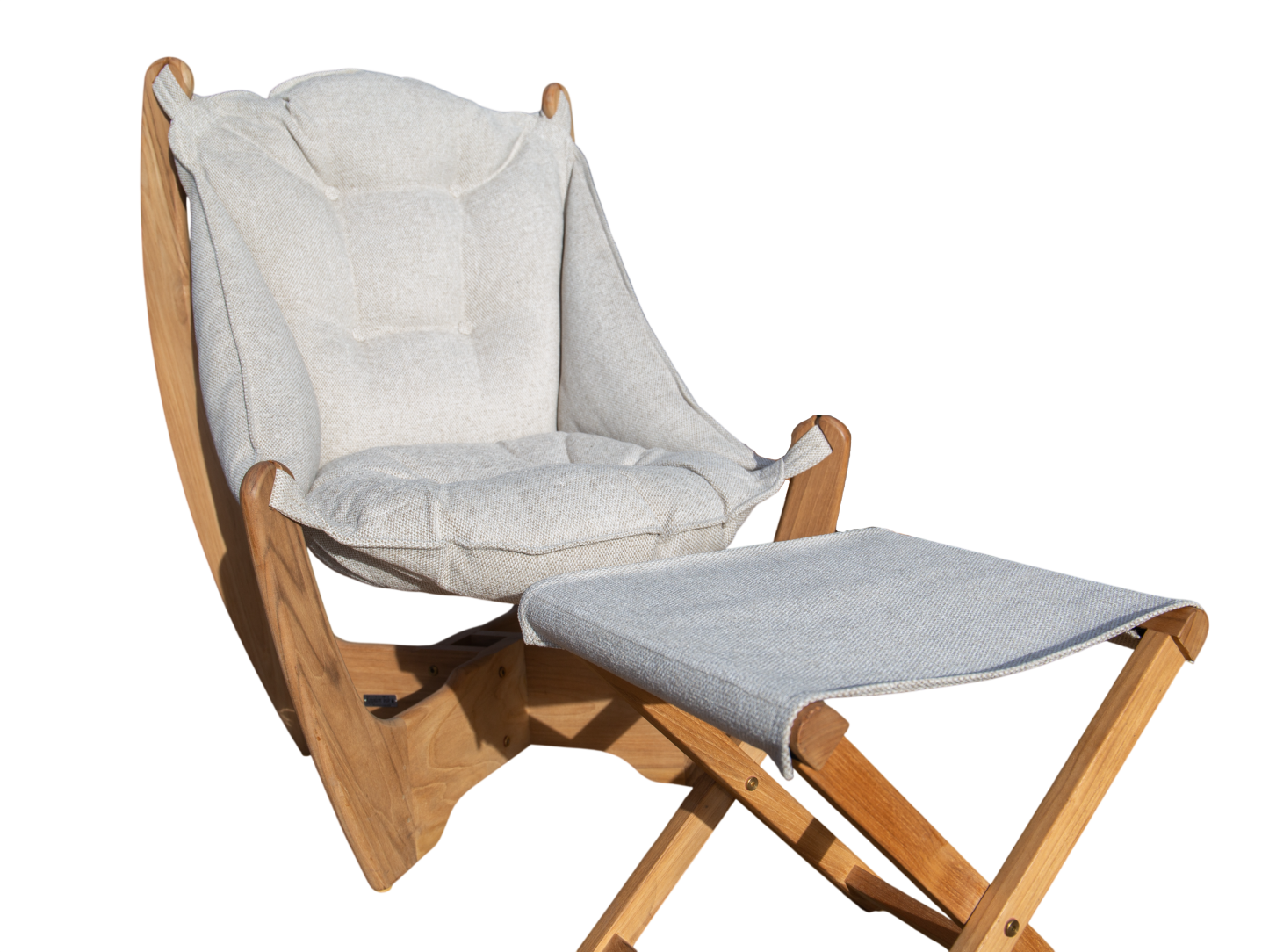 Harmony Cream Teak Kangaroo Indoor Footstool | FSC® Certified