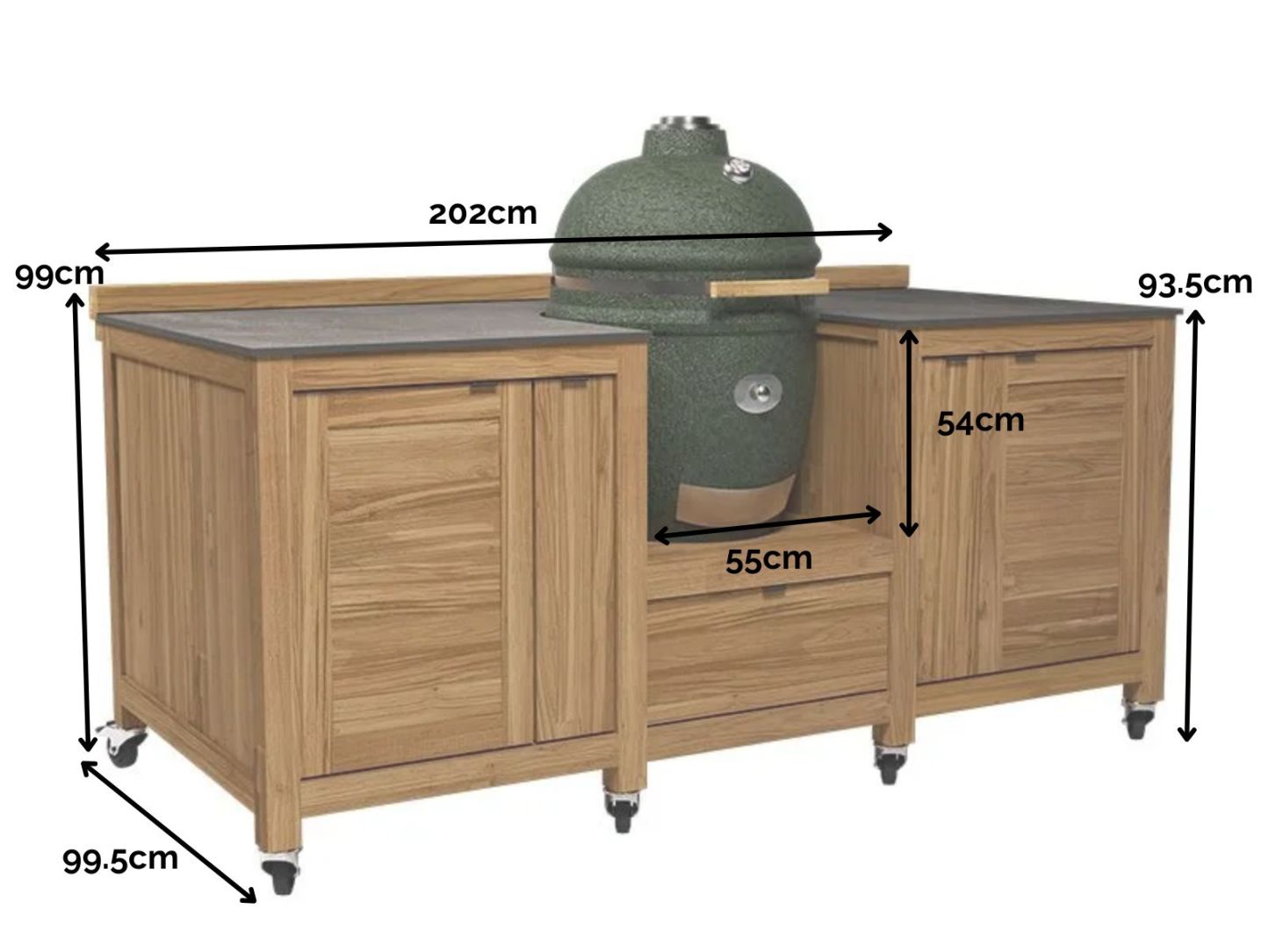 Big Green Egg Island On Wheels | Bari