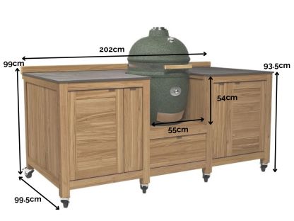 Big Green Egg Island On Wheels | Bari