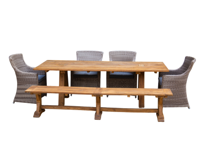 Knight’s 2.4m Table Bench Dining Set