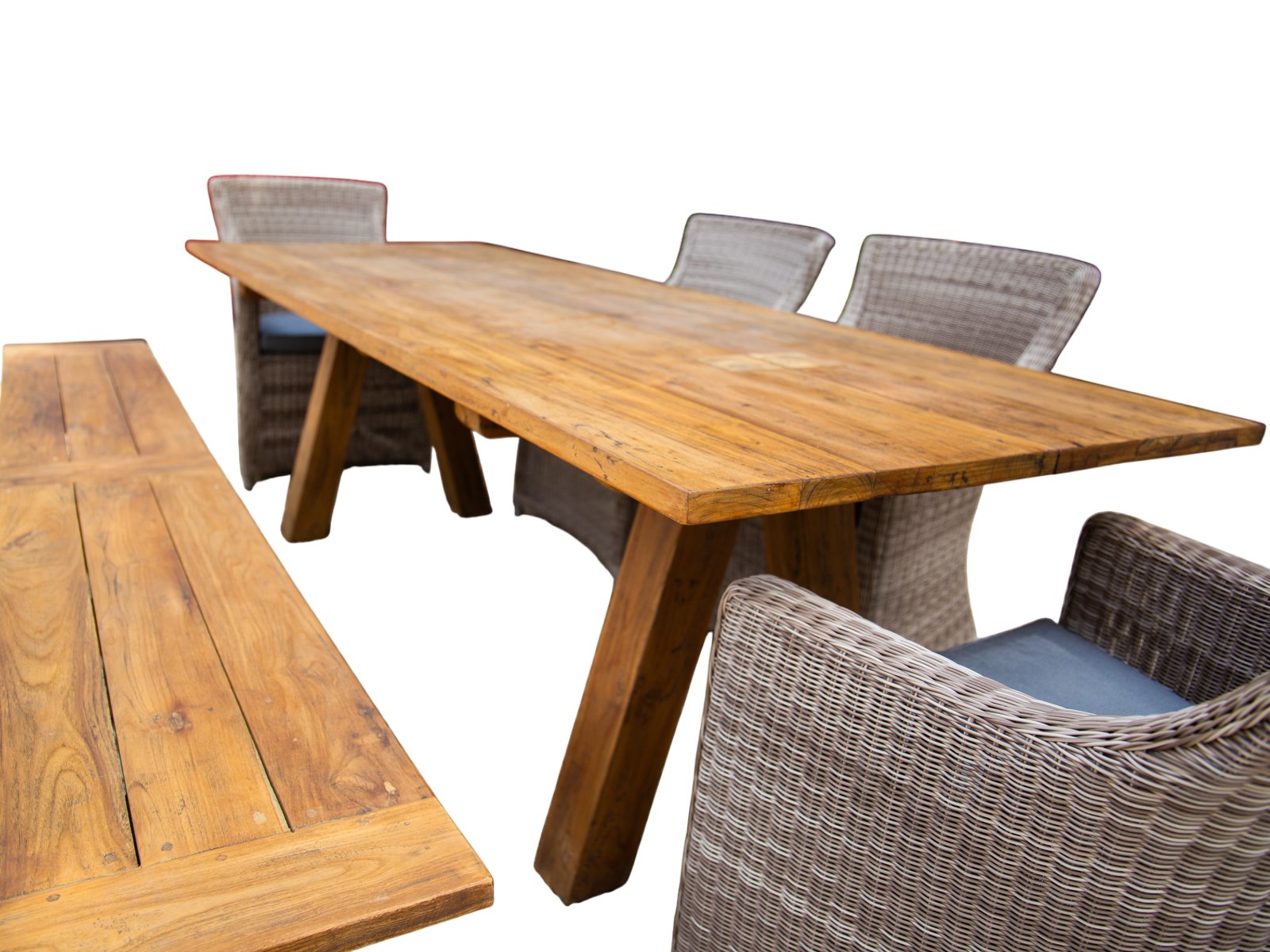 Knights 2.4m Table Bench Dining Set-Garden Furniture Centre-HighRange,Rattan,Tables,Dining Set,Outdoor Dining,Teak-{collection_title}
