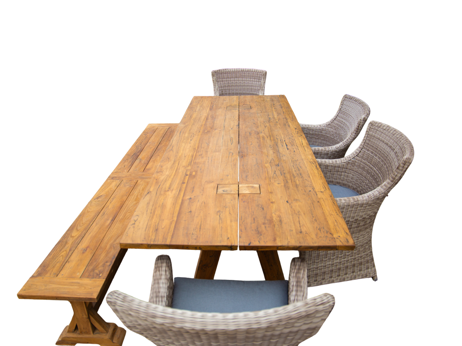 Knights 2.4m Table Bench Dining Set-Garden Furniture Centre-HighRange,Rattan,Tables,Dining Set,Outdoor Dining,Teak-{collection_title}