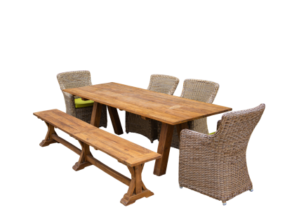 Knight’s 2.4m Table Bench Dining Set