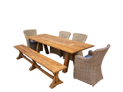 Knight’s 2.4m Table Bench Dining Set