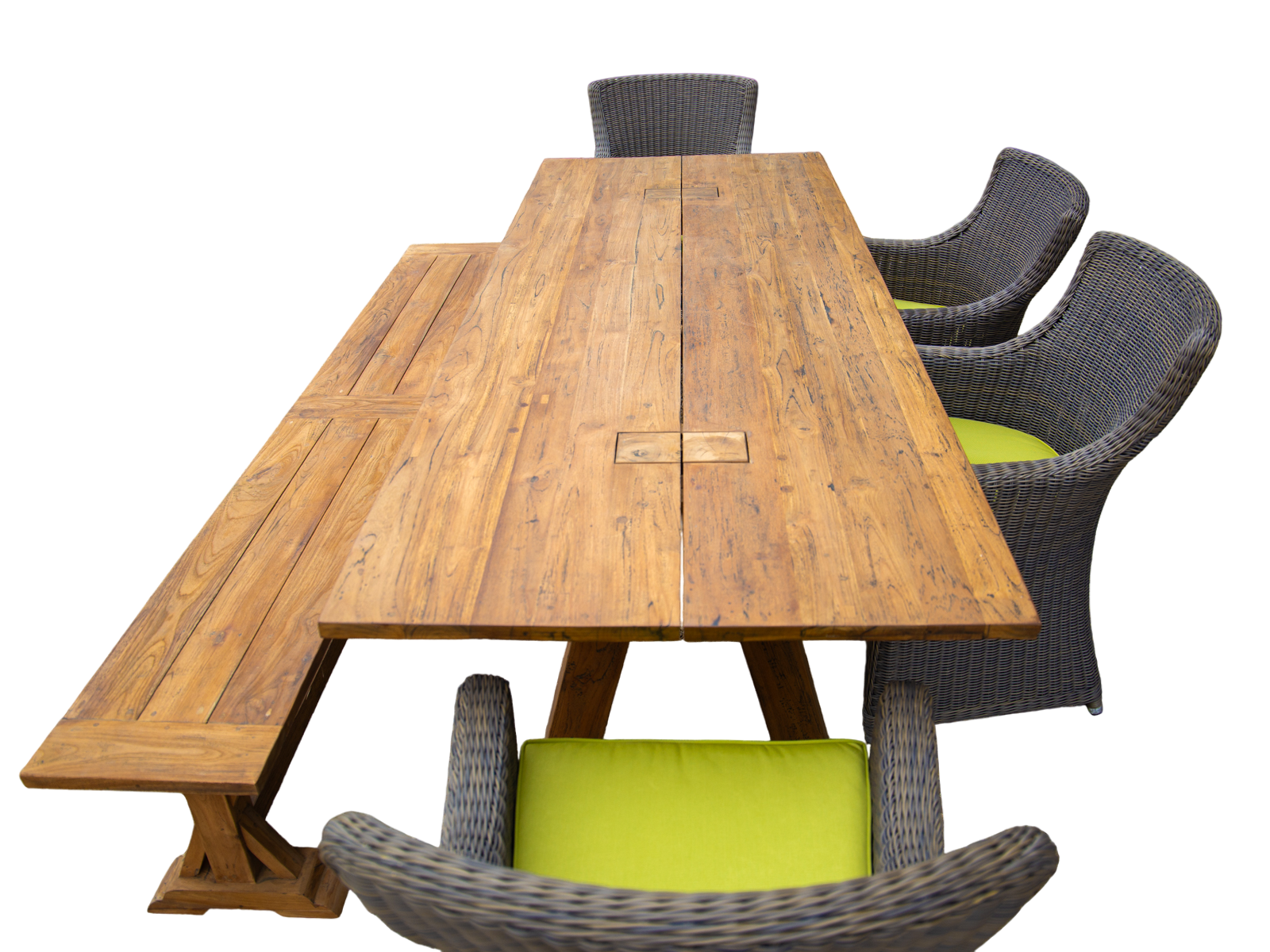 Knights 2.4m Table Bench Dining Set-Garden Furniture Centre-HighRange,Rattan,Tables,Dining Set,Outdoor Dining,Teak-{collection_title}
