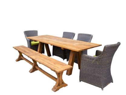 Knight’s 2.4m Table Bench Dining Set