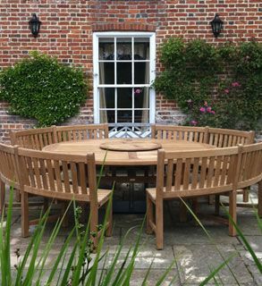 Chunky 2.1m Teak Table and Contour Benches | FSC® Certified-Garden Furniture Centre-HighRange,Tables,Teak,Benches,Outdoor Furniture,Teak Garden Furniture,FSC®,Outdoor Dining-{collection_title}