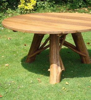Oak Garden Meal Table 1.5m Diameter