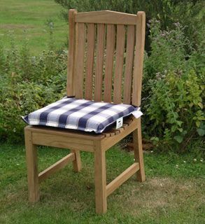Small Seat Pad Outdoor Cushion - Blue Check