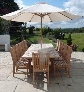 Diamond Teak Parasol 3.5m Diameter