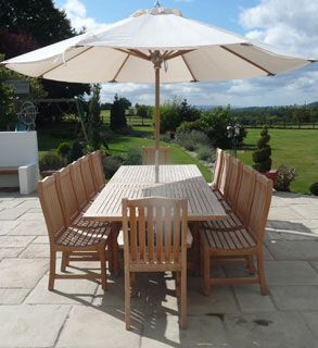 Diamond Teak Parasol 3.5m Diameter