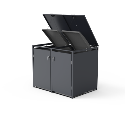 Anthracite 360L Double Panel Single Wheelie Bin Cover