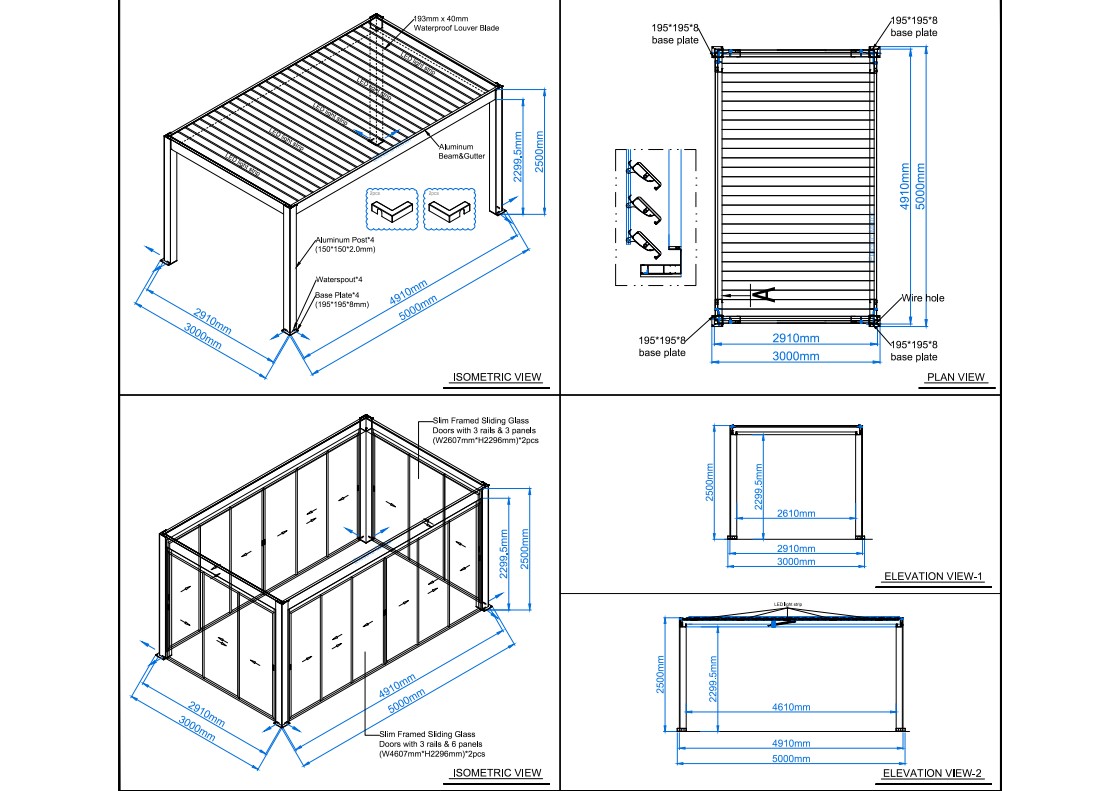 Mirage 5x3m Bioclimatic Pergola