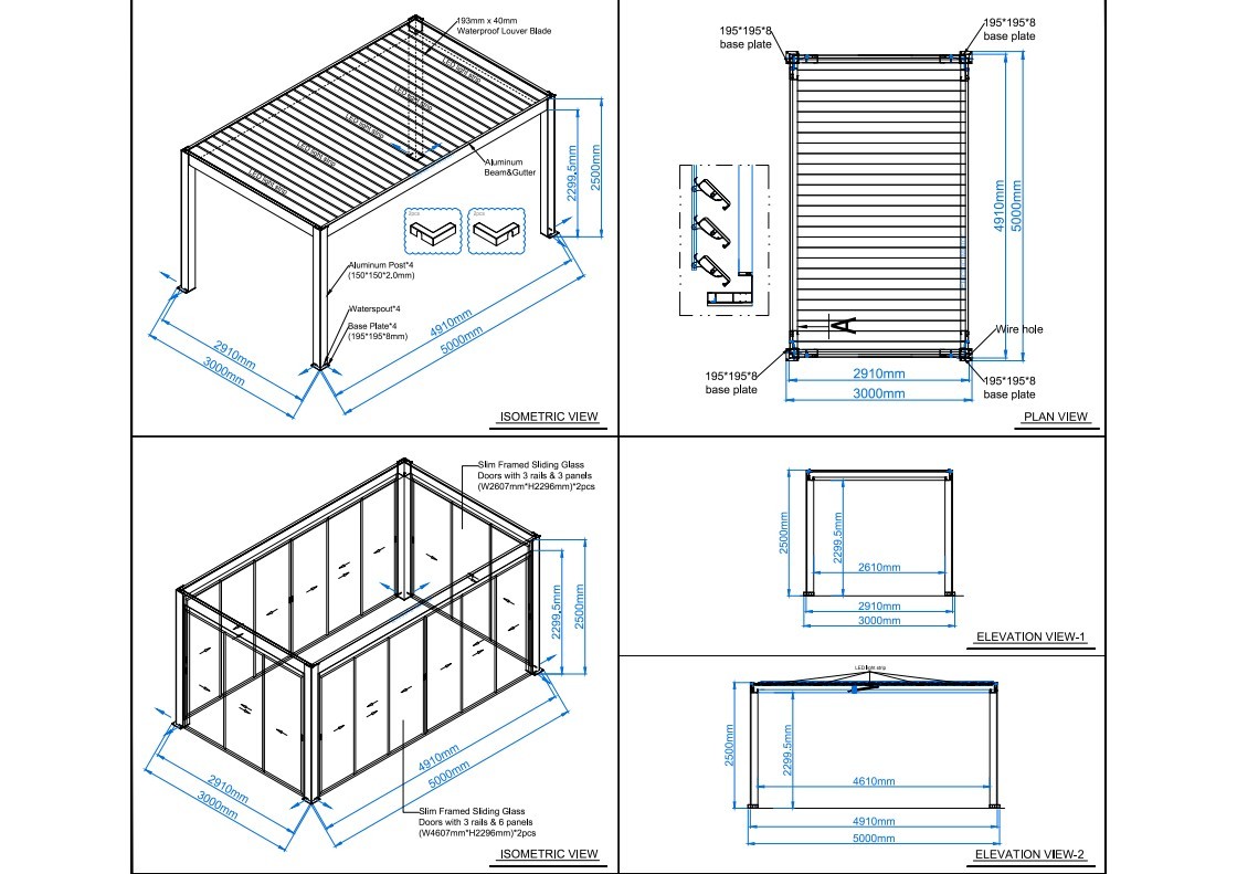 Mirage 5x3m Bioclimatic Pergola