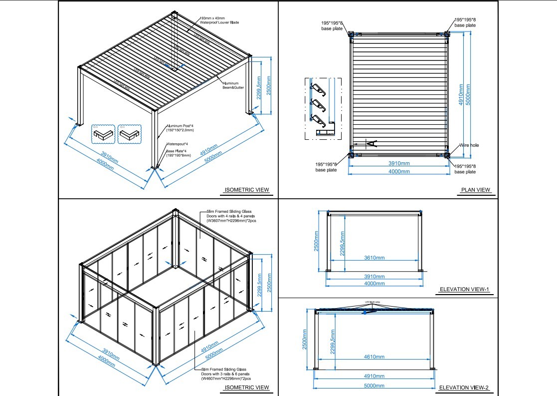 Mirage 5x4m Bioclimatic Pergola