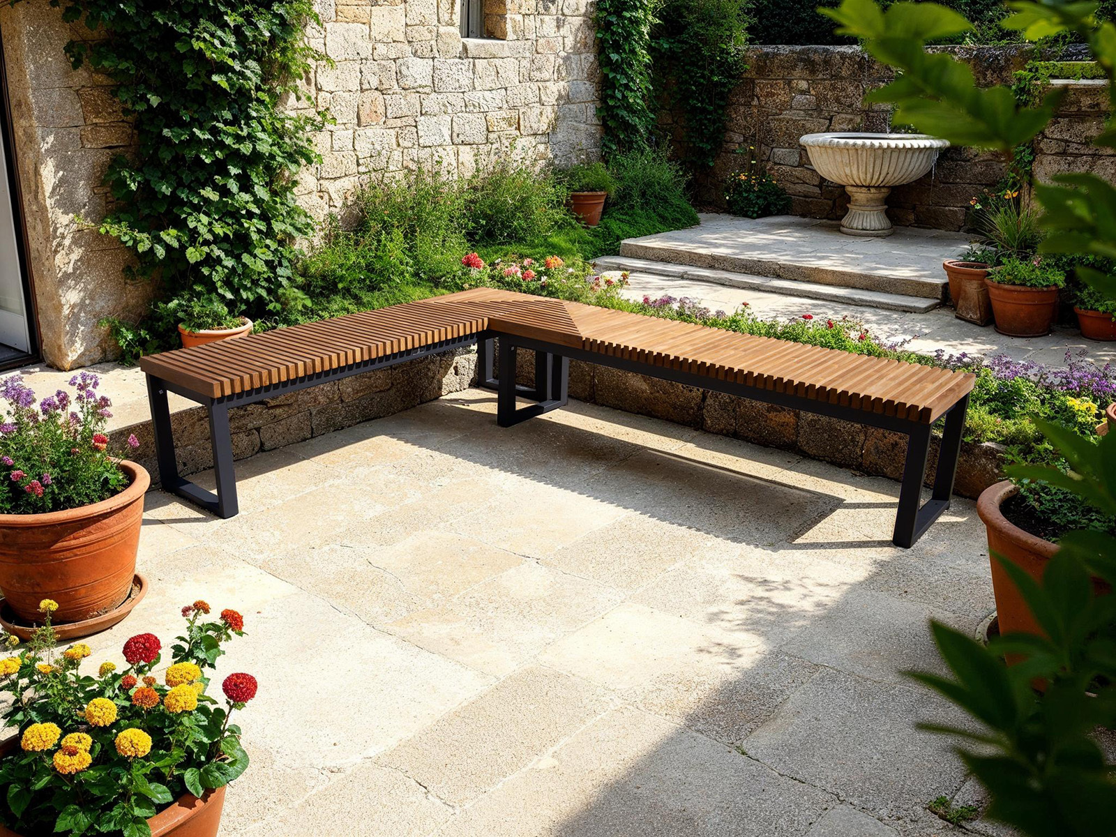 Mandalay Backless Corner Extension Bench | FSC®-Garden Furniture Centre-MidInstock,instock,MidRange,Benches,Teak Benches,Backless-{collection_title}