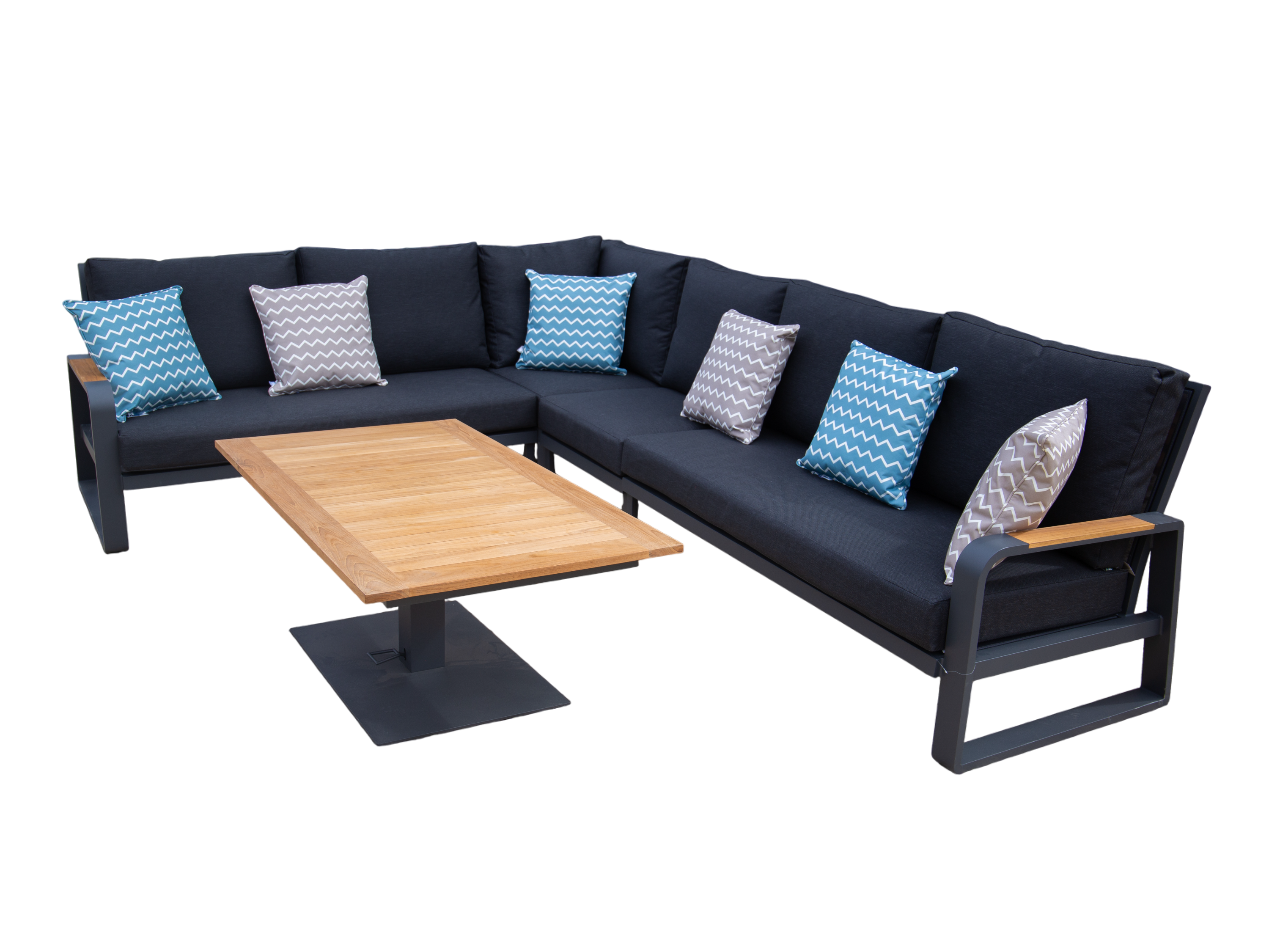 Miami Corner Unit | LIFE Range-Garden Furniture Centre-HighRange,Outdoor Lounging,Tables,Outdoor Furniture,Metal Furniture,Corner Lounge Units,Life Range,Teak,Metal,Teak Sets,Metal Sets-{collection_title}